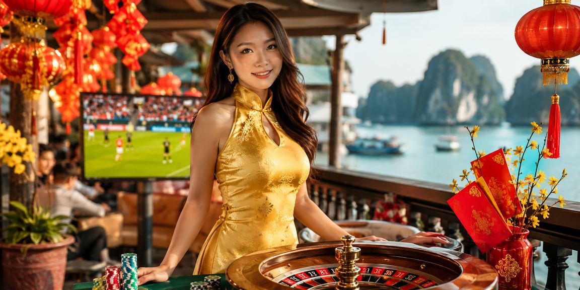 Bàn roulette tại Hà Nội với trang phục áo dài truyền thống Việt Nam